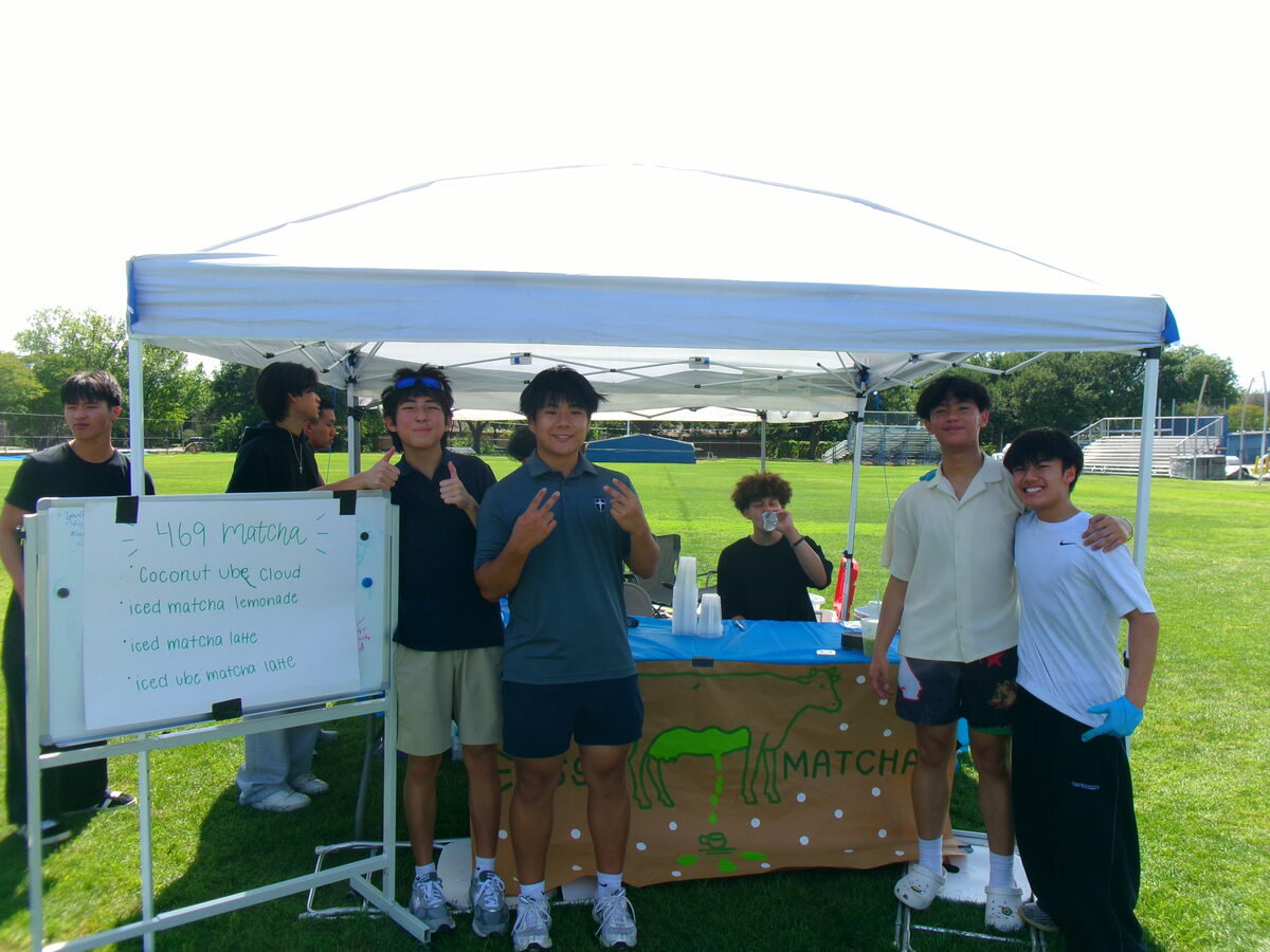 The 469 Matcha crew at the tent